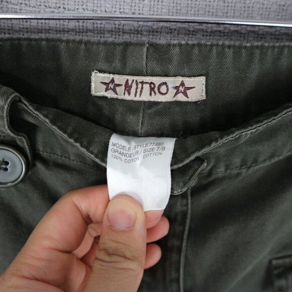 Nitro Low Rise Cotton Cargo Bootcut Wide Flare Womens Size 7/8 Y2K - Picture 7 of 8